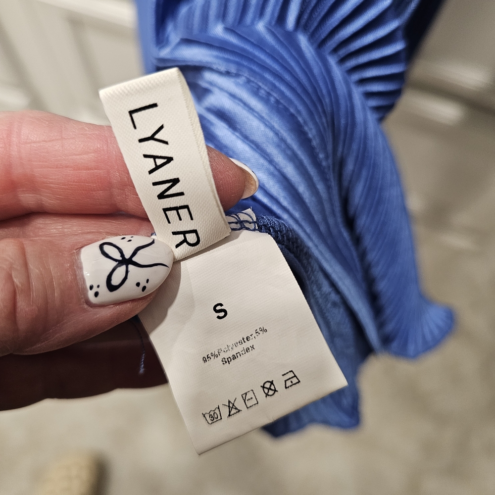 Blue Ribbed Button-Up Dress - Picture 5 of 5